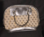 Dooney & Bourke Grey & Black Canvas & Leather Bag
