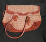 Coach Maroon Canvas and Leather Bag