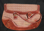 Coach Maroon Canvas and Leather Bag