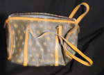 Dooney & Bourke Dark Brown & Multicolored Nylon & Leather Bag