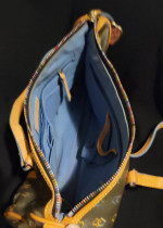 Dooney & Bourke Dark Brown & Multicolored Nylon & Leather Bag