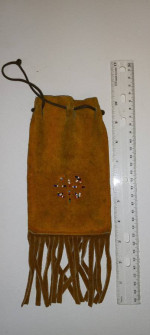 Suade Leather Bag with Beading