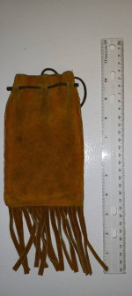 Suade Leather Bag with Beading