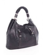 MICHAEL KORS TONNE HOBO BLACK LEATHER BAG W/PYTHON ACCENT dust bag NEW