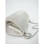 Swarovski Crystal Power Rock Silver Evening Bag, Clutch, NEW