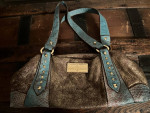 Baby Phat Blue and Gold Bag