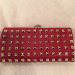 Valentino Garavani Rockstud Red Evening Clutch, dust bag/box/recpt NEW