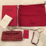 Valentino Garavani Rockstud Red Evening Clutch, dust bag/box/recpt NEW