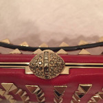 Valentino Garavani Rockstud Red Evening Clutch, dust bag/box/recpt NEW