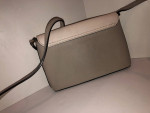 Kate Spade New York Tan Light Gray Leather Crossbody Bag Purse