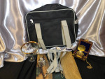 Black and silver travel bag