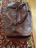 Reduced Vintage Fiocchi Italy large duffel Leather Handmade Brown Bag