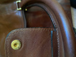 Reduced Vintage Fiocchi Italy large duffel Leather Handmade Brown Bag