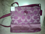 New Condition-Coach Hang Bag F19450 Signature Outline C Sateen