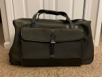 Polo Ralph Lauren Travel Large Rolling Suitcase Duffle Green Canvas Leather Bag