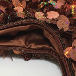 Shoulder Bag Dangling Sequin / Bead Hobo Evening Purse ♦ Copper / Rust