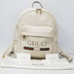 GUCCI Leather Gucci Print rucksack Backpack bag