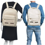 GUCCI Leather Gucci Print rucksack Backpack bag