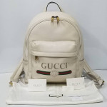 GUCCI Leather Gucci Print rucksack Backpack bag
