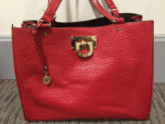DKNY RED TOTE BAG / DONNA KARAN