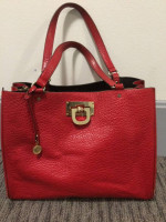 DKNY RED TOTE BAG / DONNA KARAN