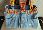 Women's Denim Handmade Lined Purse Shoulder Bag Folk Art Calvin Klein