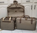 Vintage Gucci GG Supreme 3 piece briefcase luggage travel bag set
