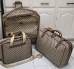 Vintage Gucci GG Supreme 3 piece briefcase luggage travel bag set