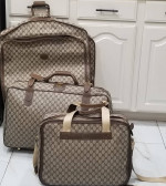 Vintage Gucci GG Supreme 3 piece briefcase luggage travel bag set