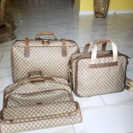Vintage Gucci GG Supreme 3 piece briefcase luggage travel bag set