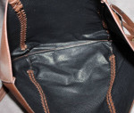 BCBG PARIS Reversible Tote & Crossbody Bag in Brown/Black Leather