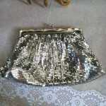 💋Whiting & Davis Silver Metal Mesh Evening Clutch bag ♡ Gorgeous!