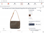 Preowned Louis Vuitton Musette Tango Short Strap Monogram Bag