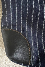Tommy Hilfiger Blue/White Canvas Bag w/ Leather Trim - LIKE NEW!