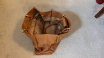IMAN Global Chic Tote Bag Brown with Turquoise Beads.