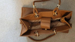 IMAN Global Chic Tote Bag Brown with Turquoise Beads.