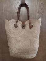 1950s straw tote bag