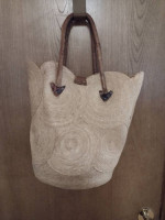1950s straw tote bag