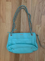 Rebecca Minkoff turquoise bag with blue/turquoise chain - great condit