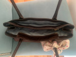 Coach brown leather bag with a bow