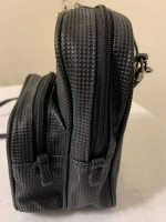 vintage 80s 90s Shane Black Faux Leather Shoulder Crossbody Bag Purse