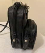 vintage 80s 90s Shane Black Faux Leather Shoulder Crossbody Bag Purse