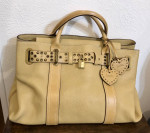 Luella Tan Italian Pebbled Leather Large Shoulder Bag