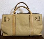 Luella Tan Italian Pebbled Leather Large Shoulder Bag
