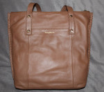 Tommy Bahama LIDO KEY Tote Bag Tan Brown Cognac 100% Genuine Leather