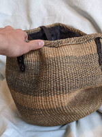 Handmade Africa Kenyan Grass Shoulder Bag With Closing Strap