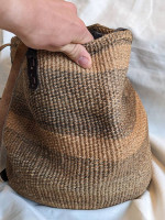 Handmade Africa Kenyan Grass Shoulder Bag With Closing Strap