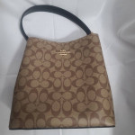 Womens Black Coach Town bucket bag khaki