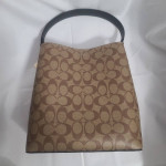 Womens Black Coach Town bucket bag khaki