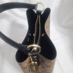 Womens Black Coach Town bucket bag khaki